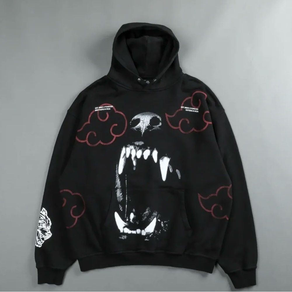 DARC SPORT X NARUTO BLOOD CLOUDS HOODIE IN BLACK SOLD OUT SIZE X LARGE NEW